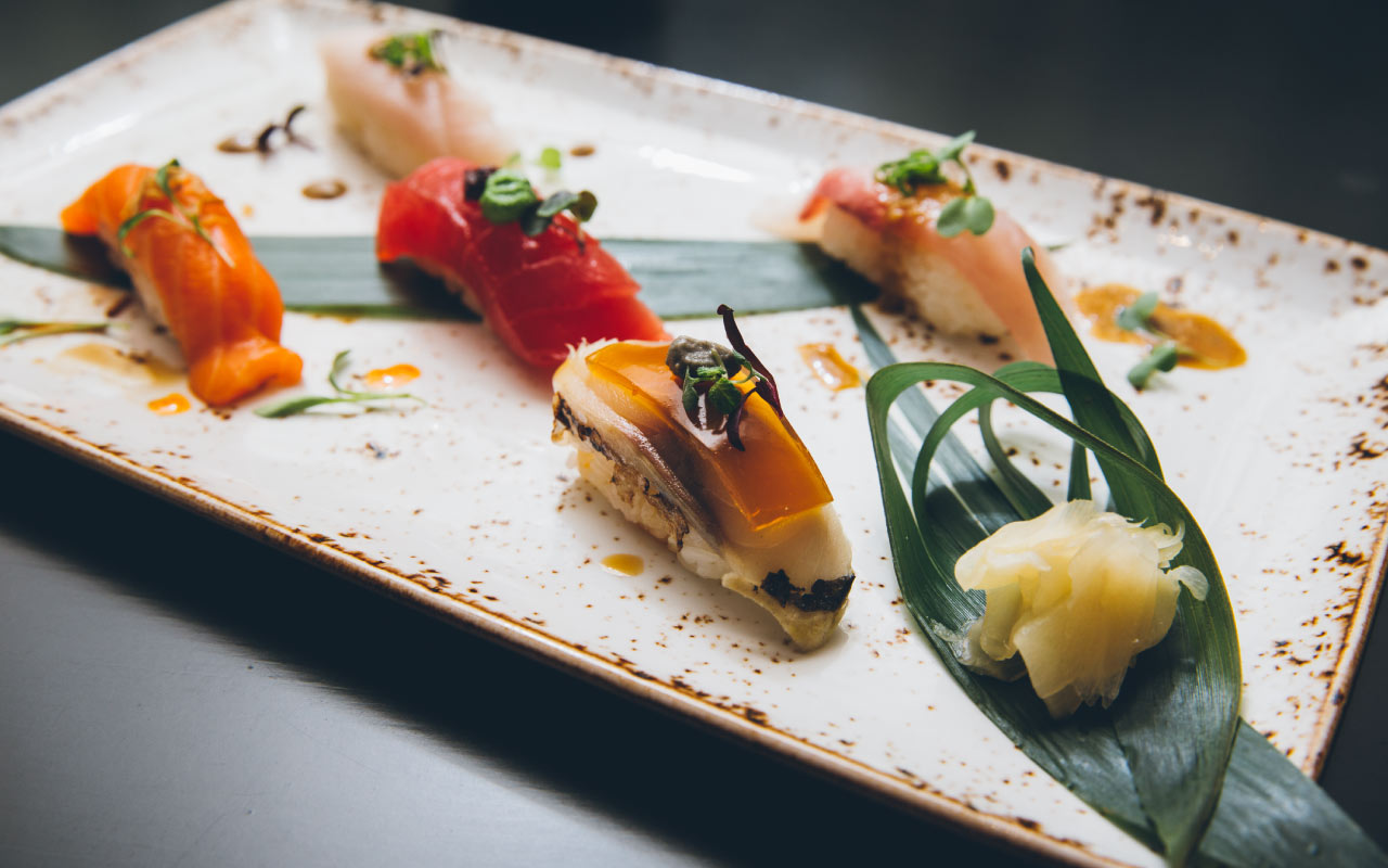 Photo of plated sushi
